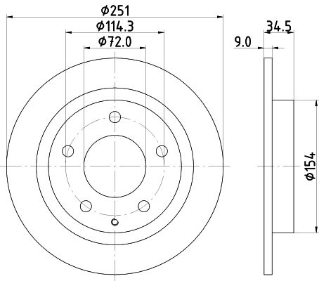 HELLA PAGID Тормозной диск 8DD 355 114-791